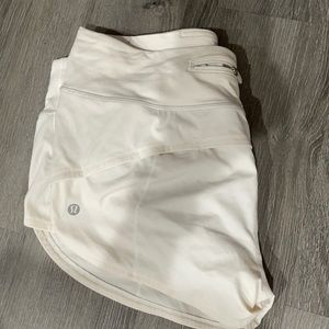 white lululemon shorts speed ups 2.5 size 8